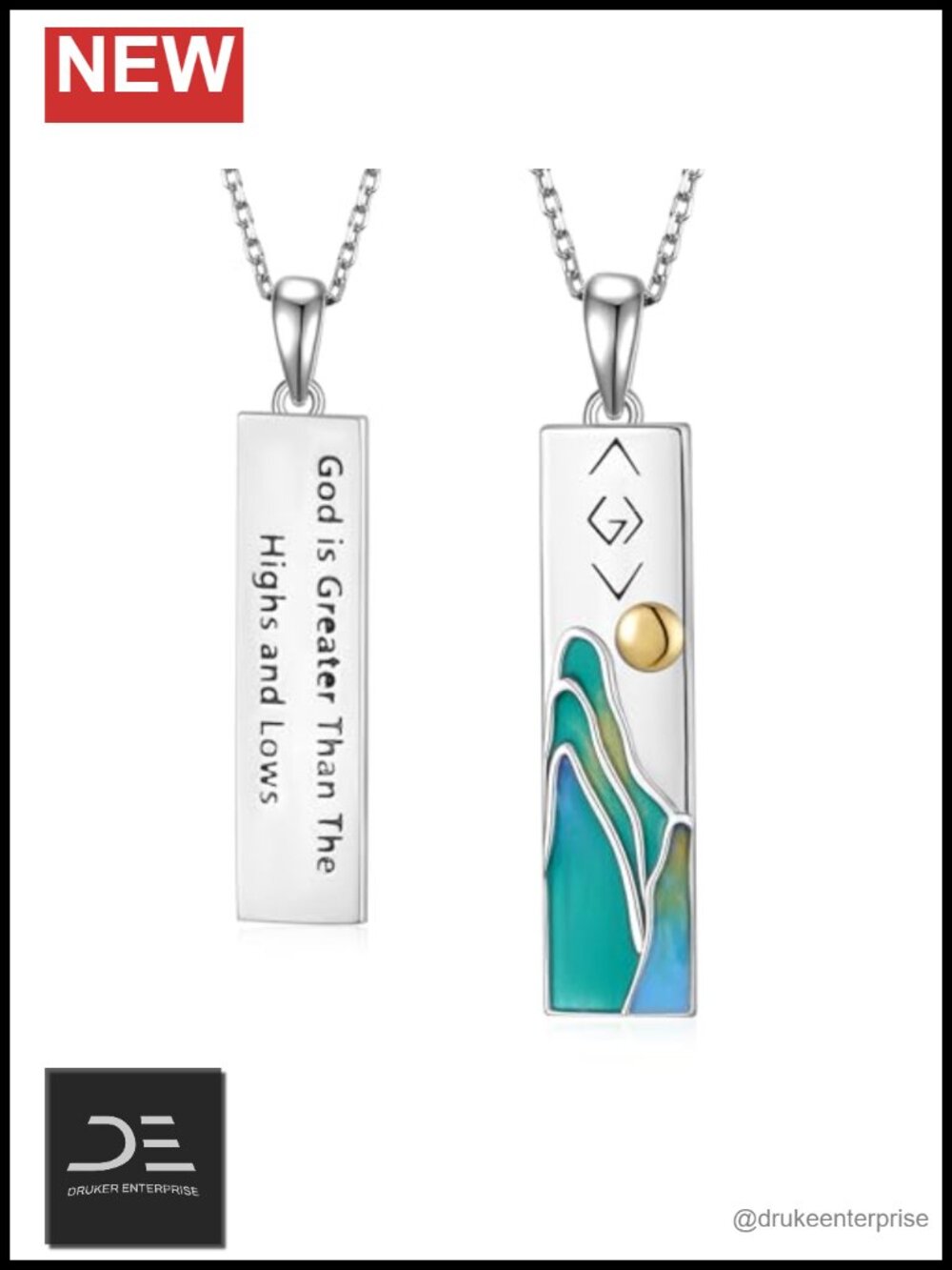 God is Greater Than the Highs and Lows Necklace 925 Sterling Silver Handmade